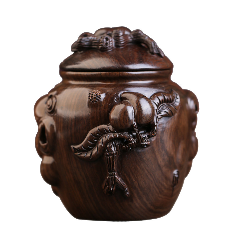 红木普洱茶叶罐工艺品