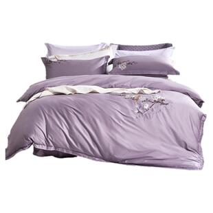 富安娜家纺60支长绒棉四件套纯棉全棉床单被套贡缎轻奢床上用品