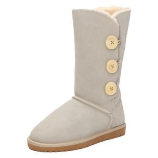 【特价清仓】真皮雪地靴女款内增高冬季高筒长靴翻毛皮加绒棉鞋子