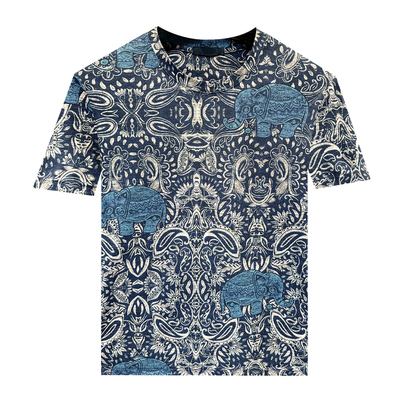 2026夏季新复古花纹圆领短袖t恤