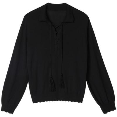 羊毛翻领百搭时尚软糯针织衫