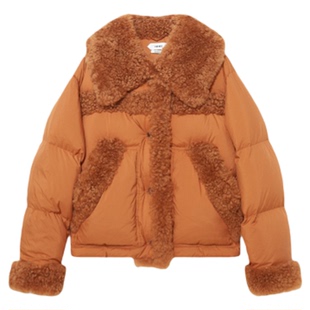 IMMI 25秋冬新品布面拼羊羔毛翻领短羽绒夹克外套SOLSOL买手店