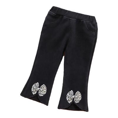 加绒加厚儿童牛仔喇叭裤