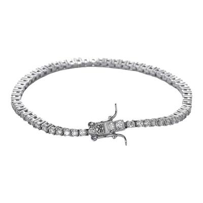 男女铜镶嵌锆石嘻哈2mm细款