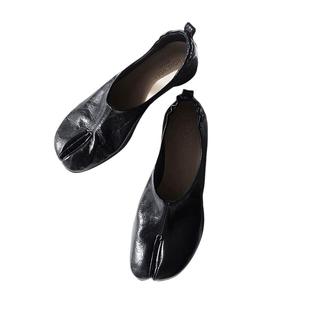 现货homework atelier 2025新款分趾乐福鞋忍者tabi低跟单鞋