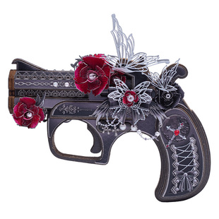 艺模掌心雷 仿真木质皮筋玩具枪立体拼图拼装积木模型拍照cosplay