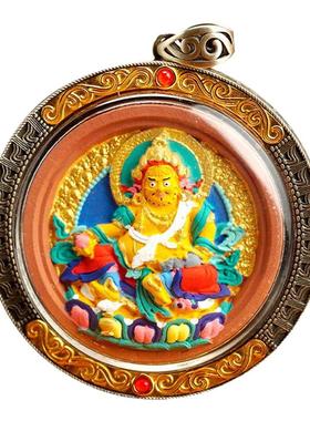 手绘黄财立体唐卡吊坠擦擦盒