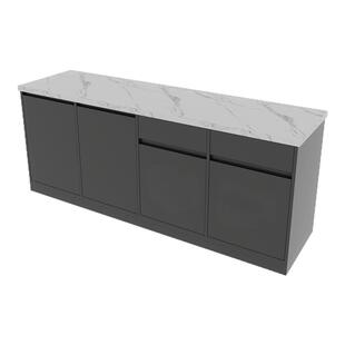 水吧台一体柜办公室商用休闲靠墙公司茶水柜咖啡柜洗手池操作台柜