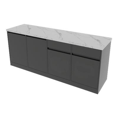 实木免漆多层板中式大理石操作台