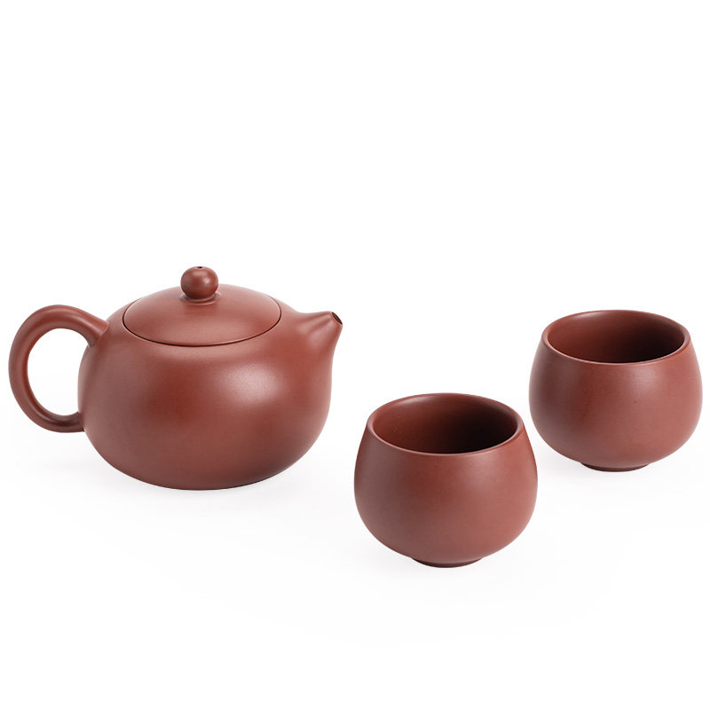 轻奢日式紫砂茶壶一壶两杯