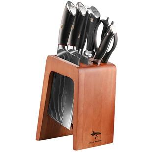 【自营】狂鲨实木菜刀架置物架新款厨房高档家用单独放刀具收纳座