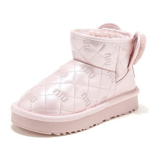 ABCkids童鞋女童加绒雪地靴冬季儿童棉鞋秋冬小女孩童鞋保暖棉靴