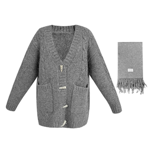 【现货】易碎商店·教课铃 知识分子春款百搭灰色学院风针织开衫