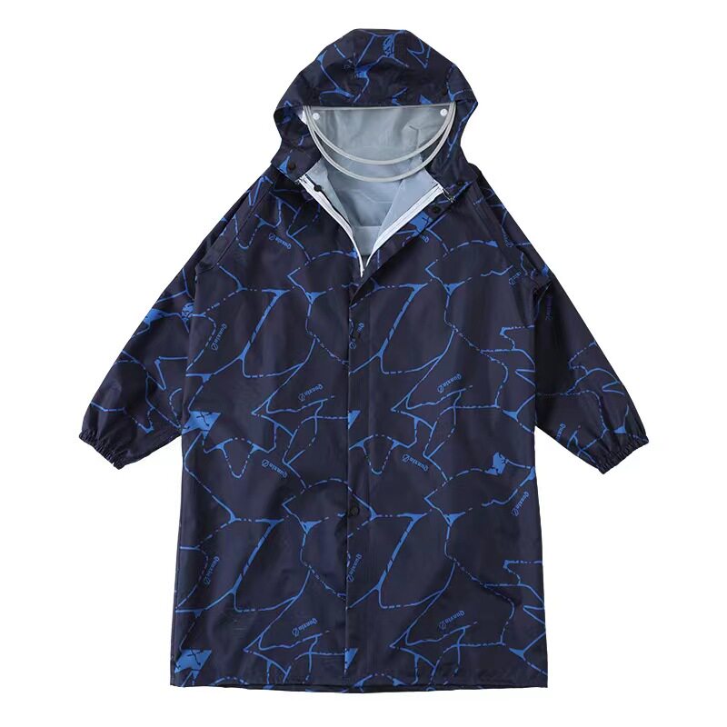 中大童加厚学生雨衣可拆双帽檐