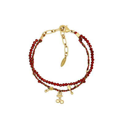 LAZY CIRCLES水果点点编织手链女多层天然石串珠叠戴吊坠手串