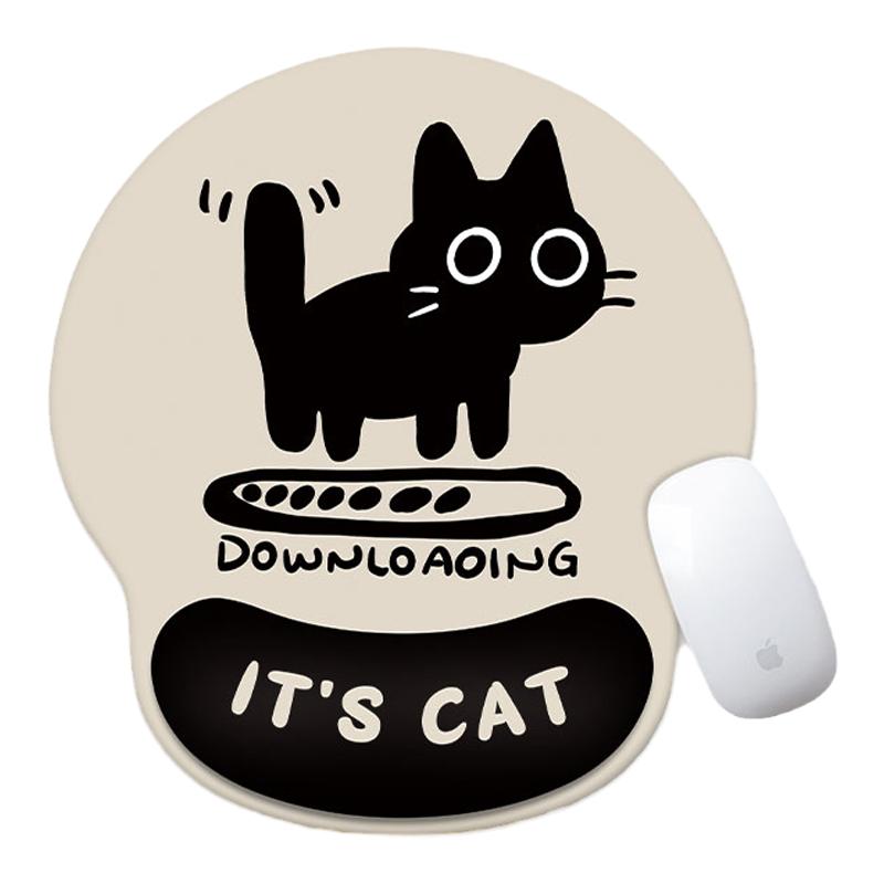 可爱猫咪护腕鼠标垫硅胶手托办公简约加厚手腕垫3D立体预防鼠标手
