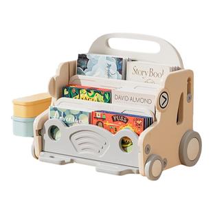 儿童书架宝宝绘本架玩具收纳架桌面置物架家用可移动飘窗小型书柜