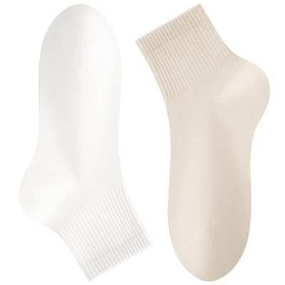 纯棉透气柔软亲肤吸汗女士短筒袜