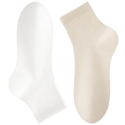 纯棉透气柔软亲肤吸汗女士短筒袜
