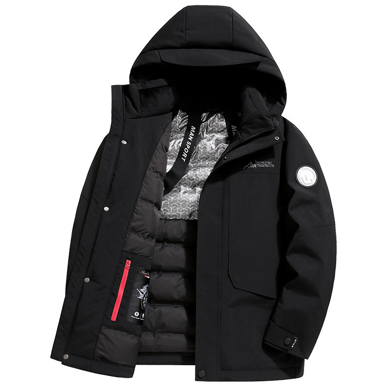 老人头90鹅绒羽绒服爸爸装冬装男士加厚保暖中老年2026新款鹅绒服