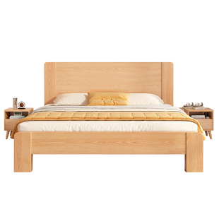 实木床现代简约1.5米双人1.8米经济型加厚1.2m家用主卧简易单人床