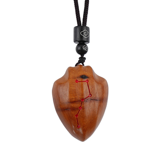 玄灵阁中式雷击木北斗龙牙朱砂吊坠天然枣木雕刻项链饰品