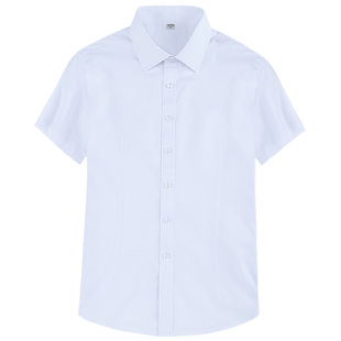 男士夏季短袖白衬衫纯色商务休闲职业正装潮流黑色大码宽松衬衣寸