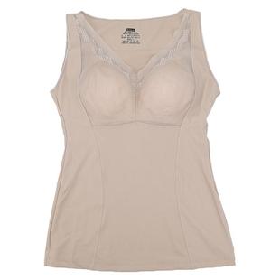 香月明美秋冬单层免穿文胸保暖背心乳胶蚕丝束身打底内衣女68882