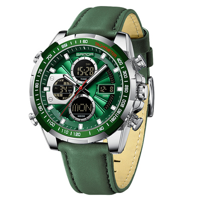 瑞士新款男士夜光LED机械石英表