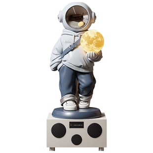 卡通宇航员落地灯大型客厅沙发旁轻奢音响装饰品乔迁搬家礼物摆件
