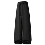 男士黑色加绒裤子男款加厚2026新款冬季休闲长裤保暖裤阔腿灯笼裤