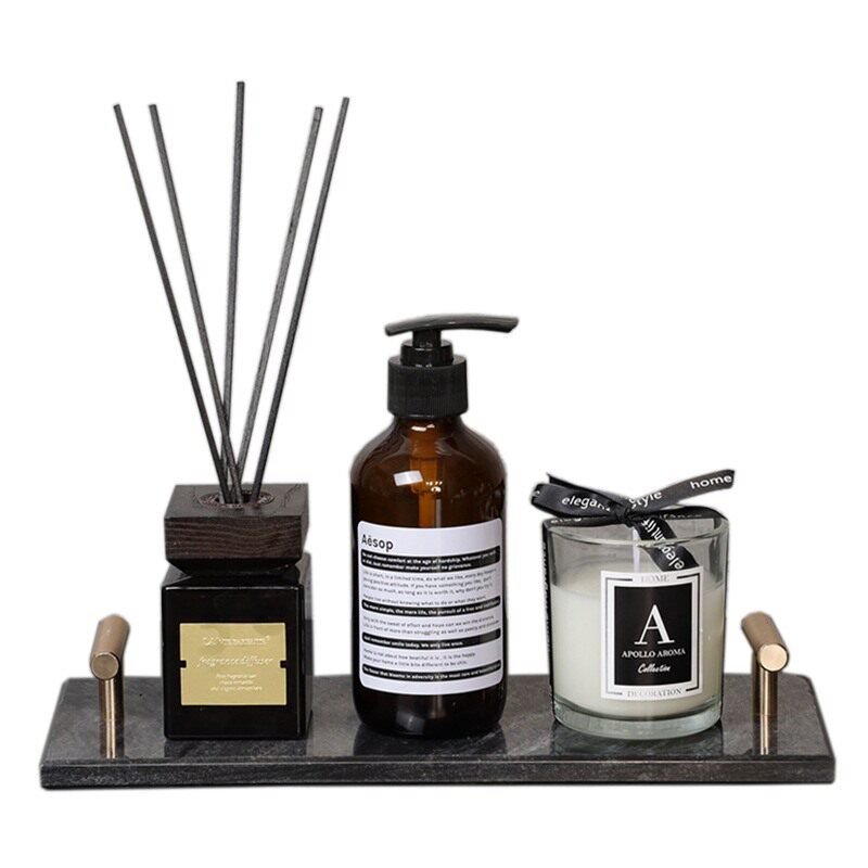 ?批发样板间卫生间摆件简约现代软装洗漱卫浴用品香薰托盘组合