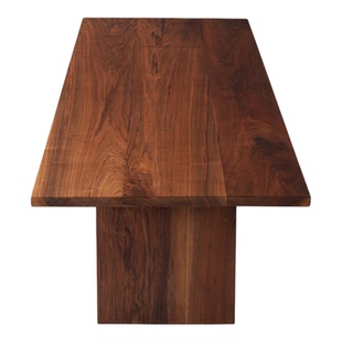 朴室北美黑胡桃木简约北欧原木大板桌意式极简实木长餐桌茶桌