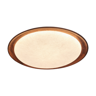 法式中古风卧室灯吸顶灯全光谱护眼胡桃木圆形美式复古书房实木灯