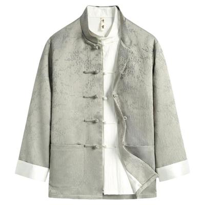 玄笙唐装外套中式梅花提花上衣男