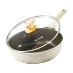 炊大皇无涂层平底锅不粘锅家用牛排煎锅煎蛋电磁炉燃气灶专用钛锅