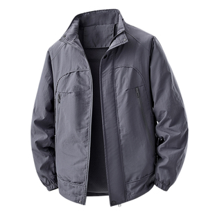 吉普夹克男士春季2026新款爸爸男装春装衣服立领休闲运动外套男款