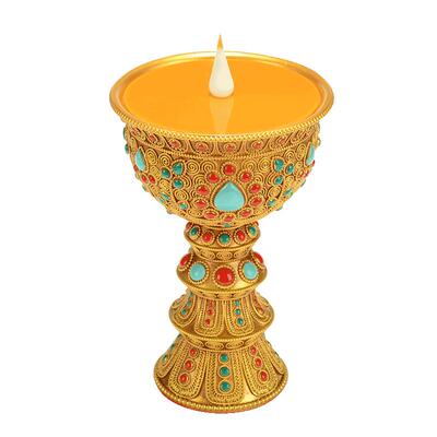 藏老喵电子酥油灯充插两用灯座