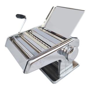 山东龙口复兴牌手动家用面条机压面机家用小型手摇不锈钢带托板新