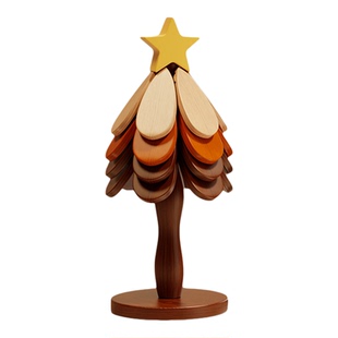 新款圣诞树隔热垫家用实木高级感餐桌杯垫创意碗垫可爱茶托小摆件