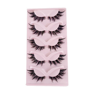 浓密斜飞狐系假睫毛漫画自然仿真狐媚清冷感眼睫毛欧美整条女新手