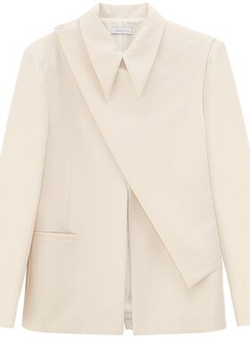 不对称斜扣西服NientediN