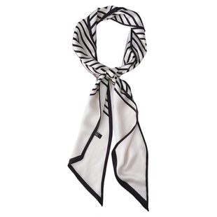 经典条纹气质长条丝巾 百搭装饰职业银行空姐飘带领巾围巾腰带