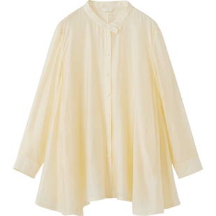 播商场同款圆领别致宽松衬衫女秋新品洋气长袖衬衣BDS3CD4648