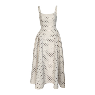Middletone | 古董情话 宝藏款复古波点收腰连衣裙度假吊带长裙夏