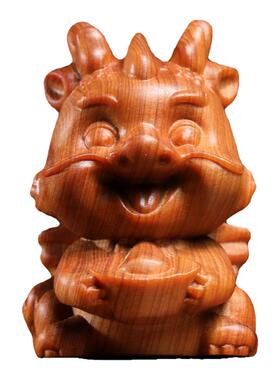 天然崖柏木小飞龙摆件