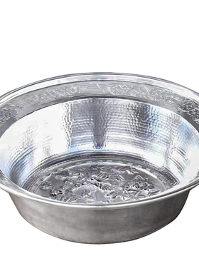 纯手工银盆999足银花开富贵