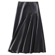 立裁收腰A字伞裙中长款赫本风