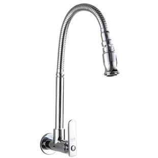 入墙式水龙头单冷铜拖把池洗衣池阳台入墙万向加长可旋转动水头龙