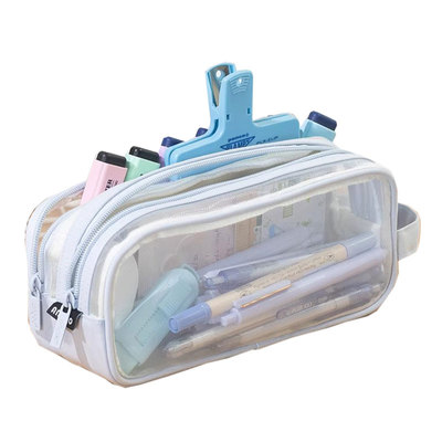 双层网纱透明笔袋大容量